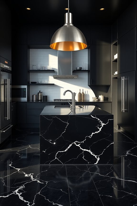 elegant black marble accents