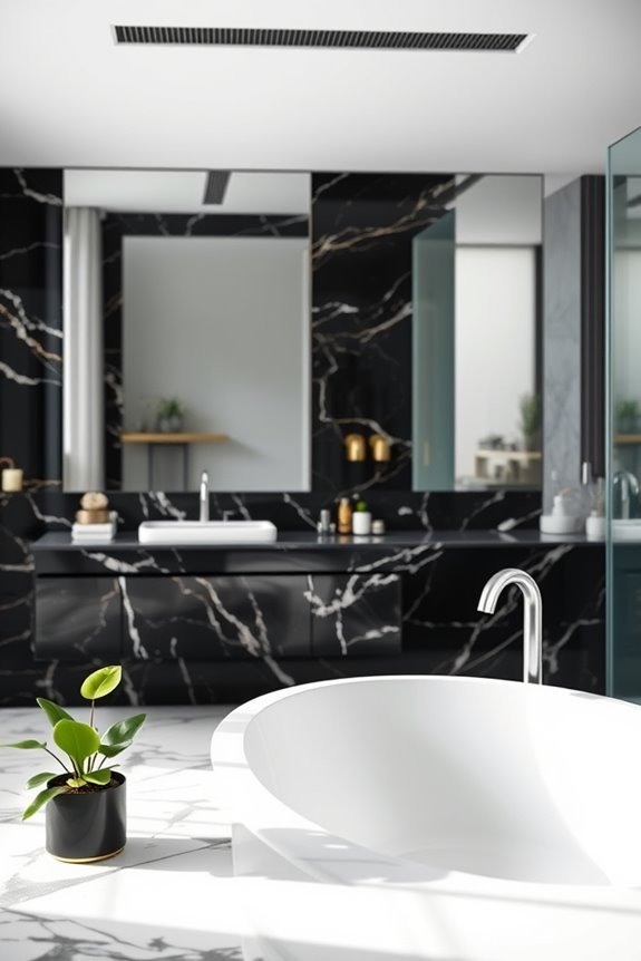 elegant black marble backsplashes