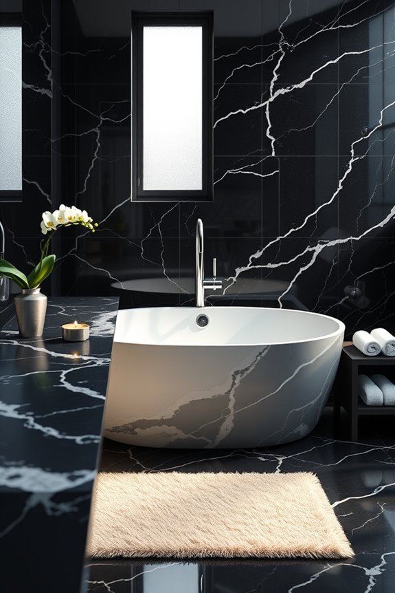 elegant black marble fixtures