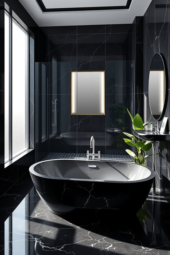 elegant black marble glass