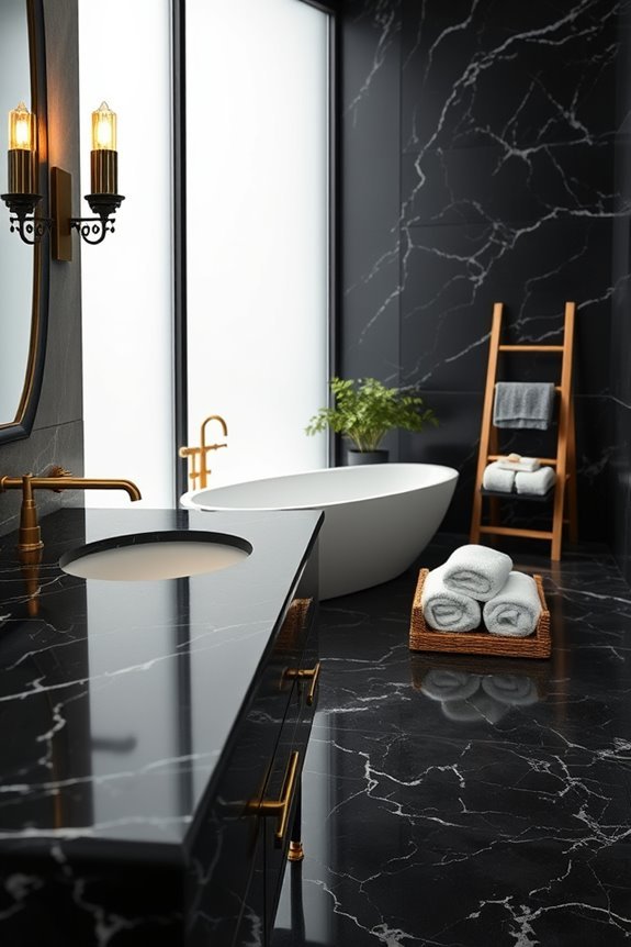 elegant black marble lighting