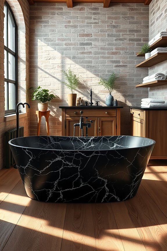 elegant black marble rustic