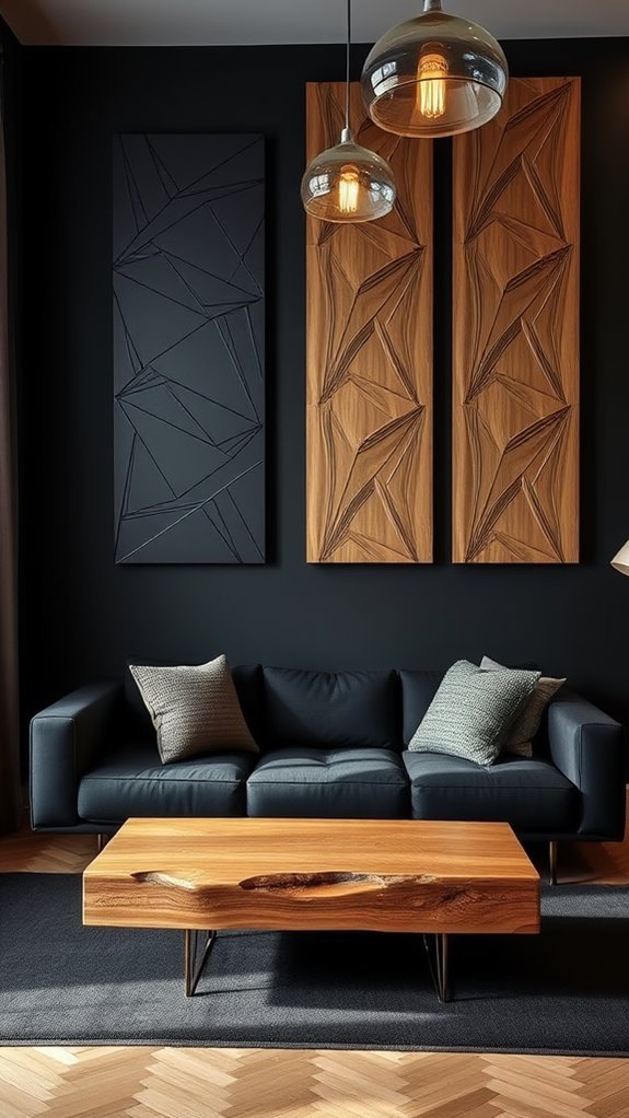 elegant black oak panels