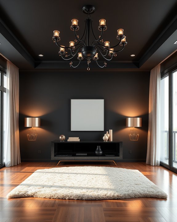 elegant black rose gold lighting