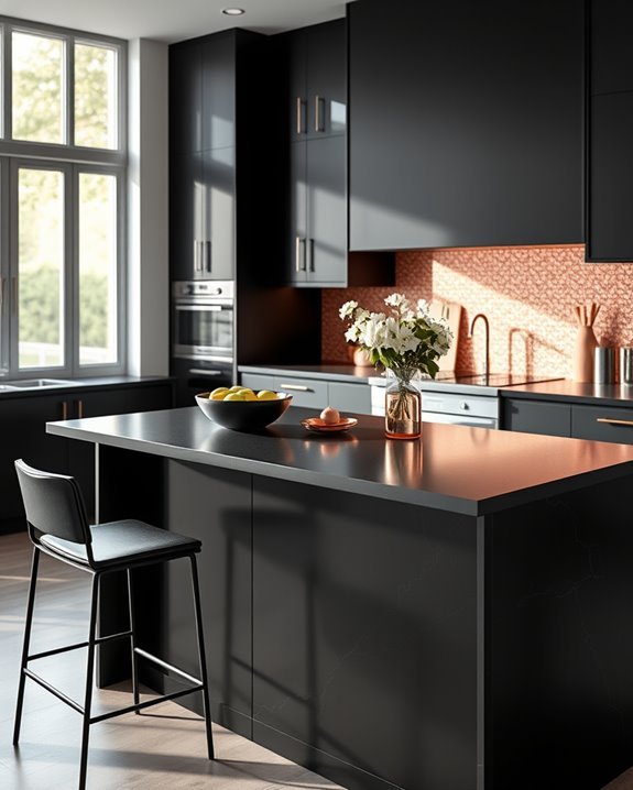 elegant black rose gold