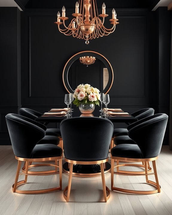 elegant black rose gold