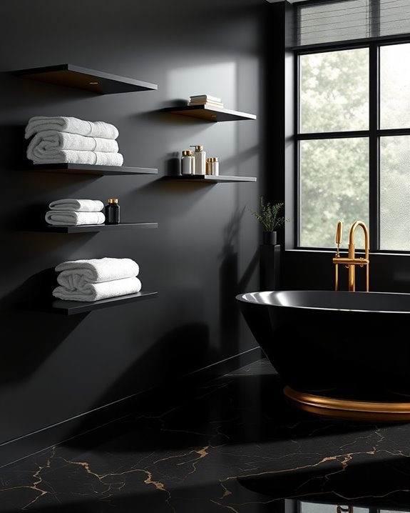 elegant black shelving solution