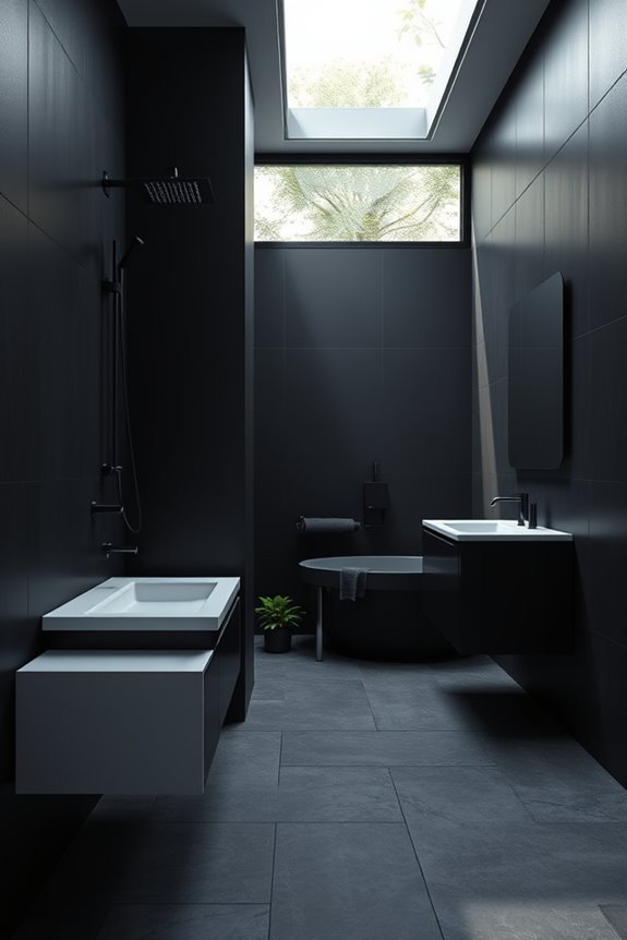elegant black shower panels