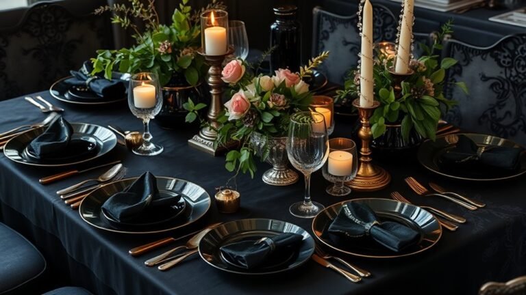 elegant black table decor