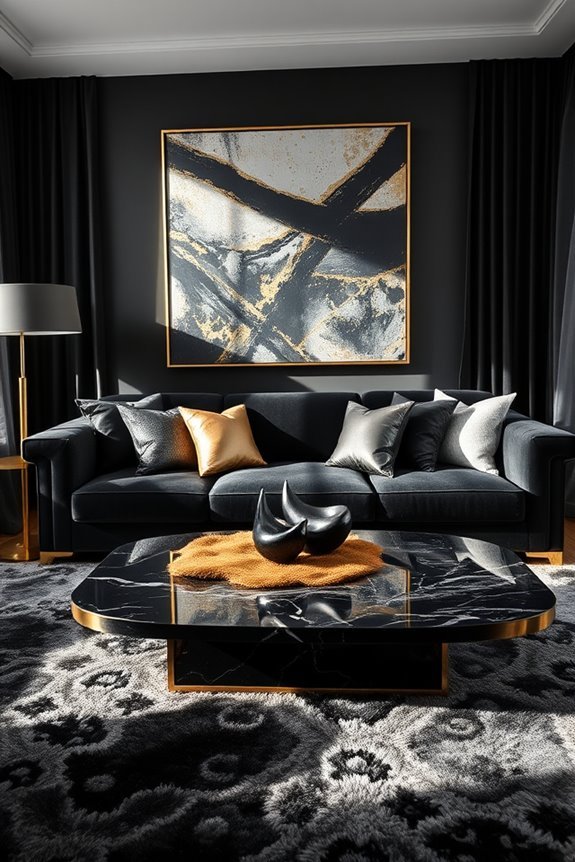 elegant black textile accents