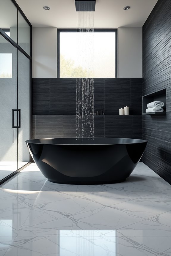 elegant black tub oasis