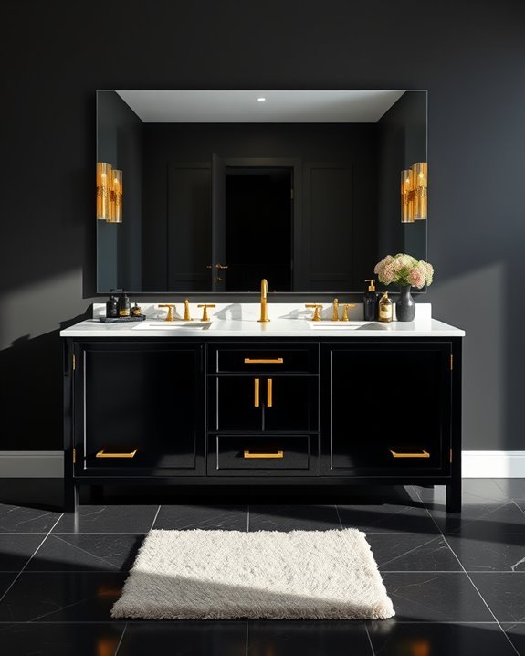 elegant black vanity design