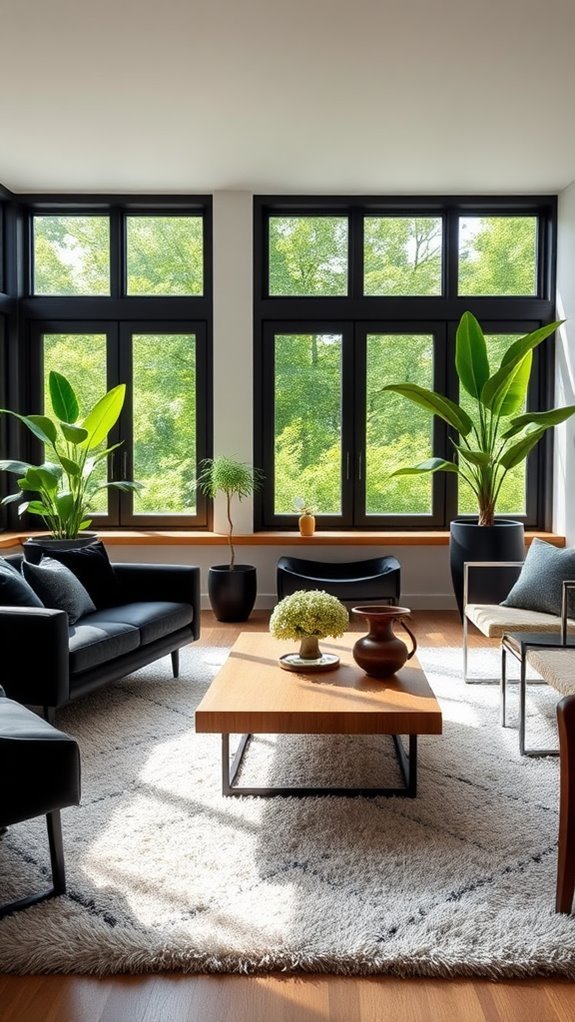 elegant black window frames