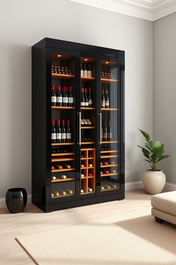 elegant black wine cabinets