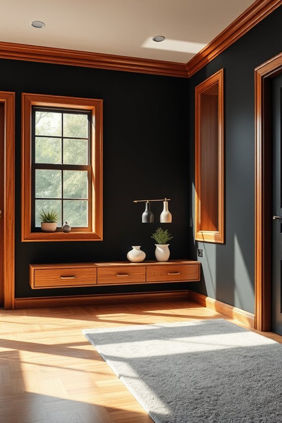 elegant black wood accents