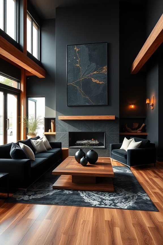elegant black wood contrasts