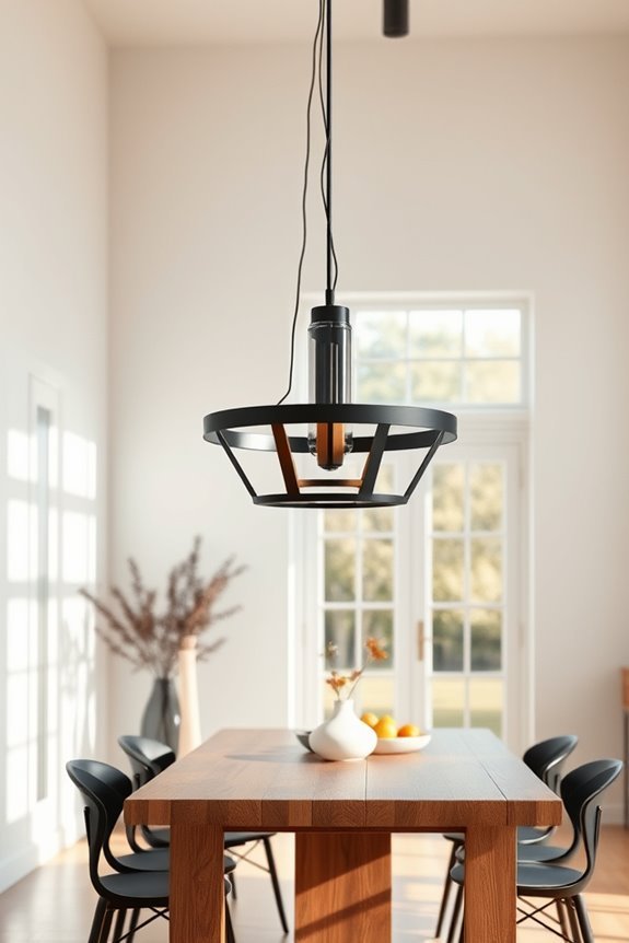 elegant black wood lighting