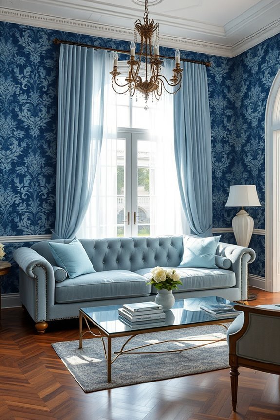 elegant blue baroque wallpapers