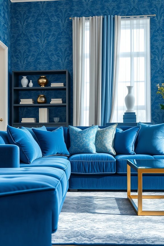 elegant blue textile decor