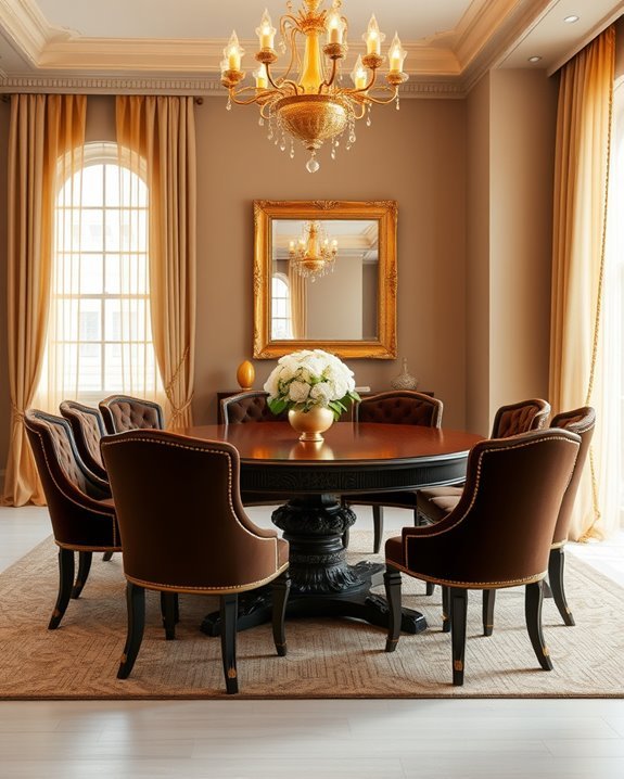 elegant brown and gold