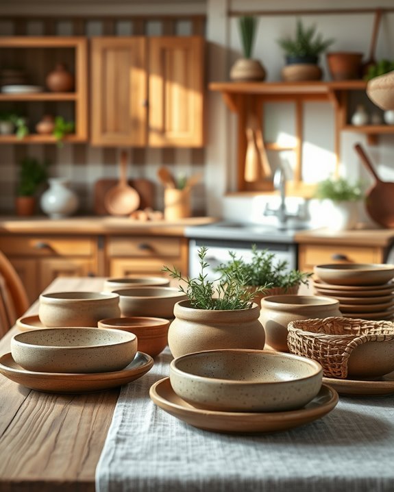 elegant brown ceramic dishware