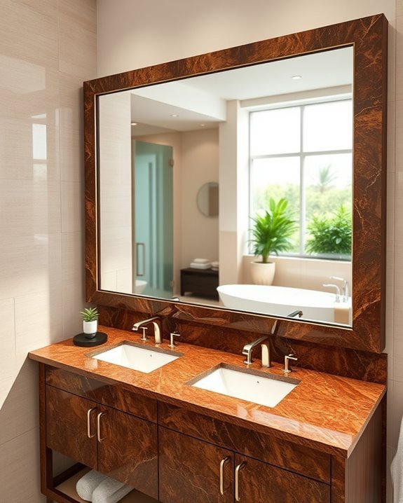 elegant brown granite mirrors