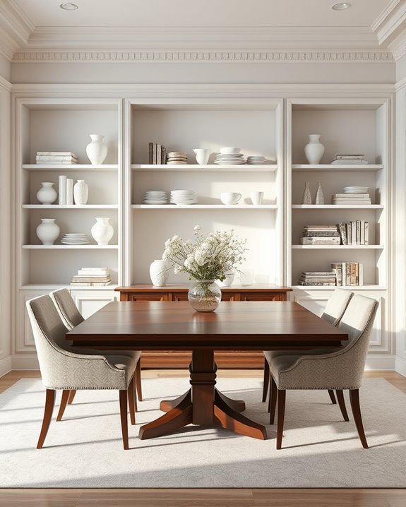 elegant built in shelving design
