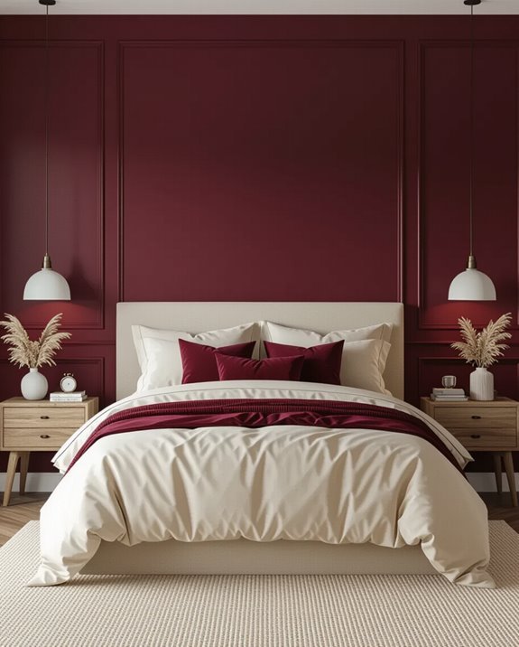 elegant burgundy bedroom retreat