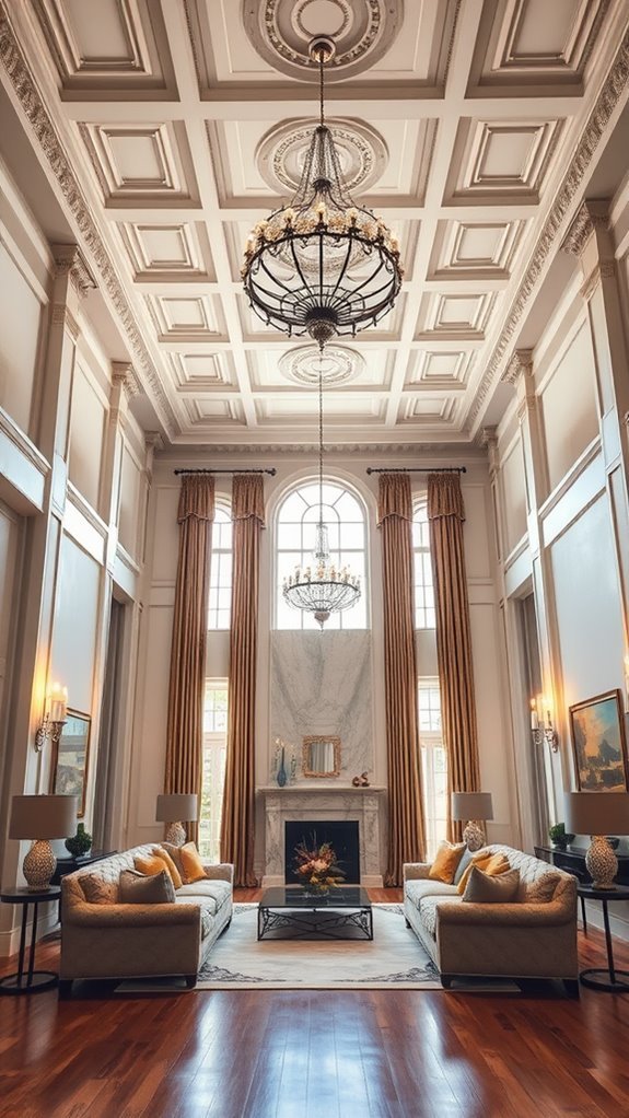 elegant ceiling embellishments enhance