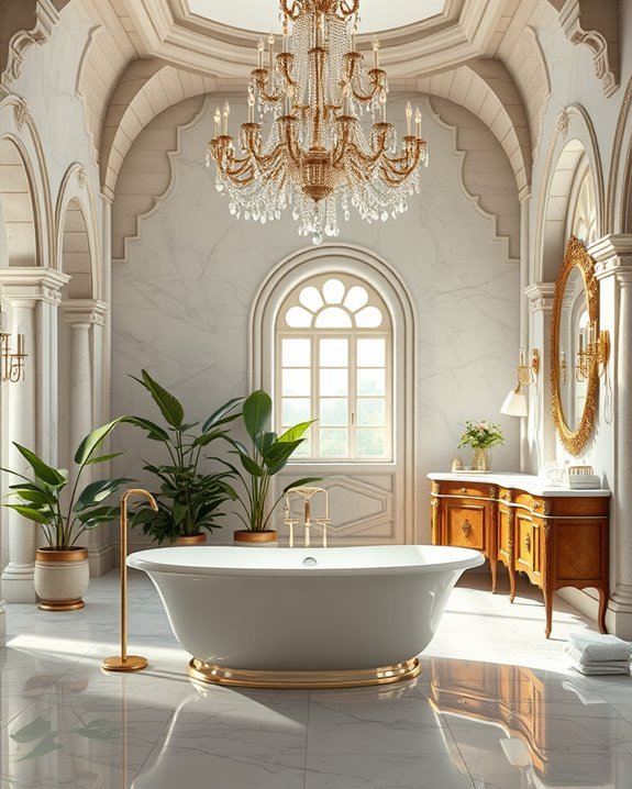 elegant chandelier bathroom upgrade
