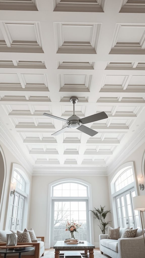 elegant coffered ceiling fan
