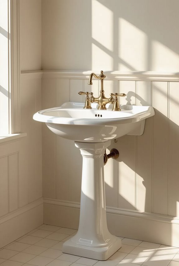 elegant compact vintage porcelain sink