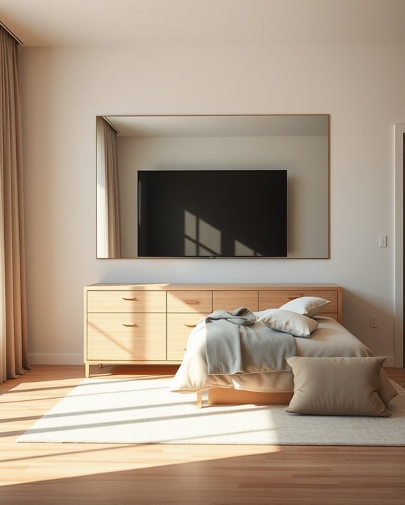 elegant concealed tv mirror