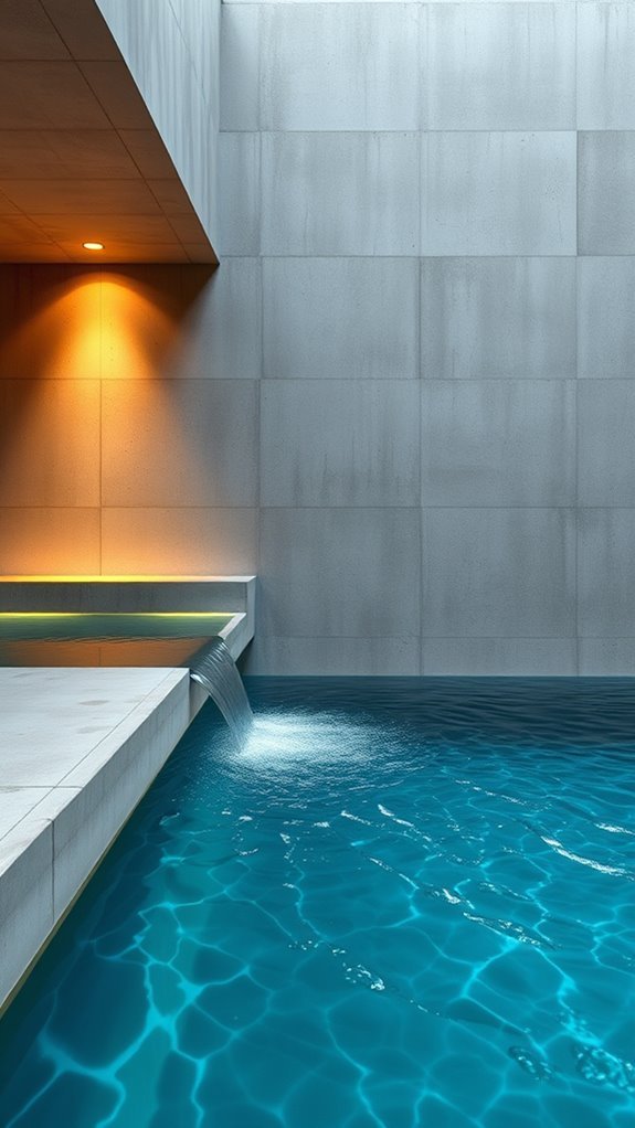 elegant concrete water integration