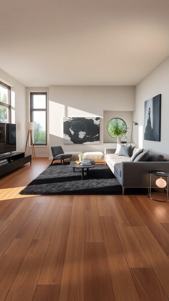 elegant contrast in flooring