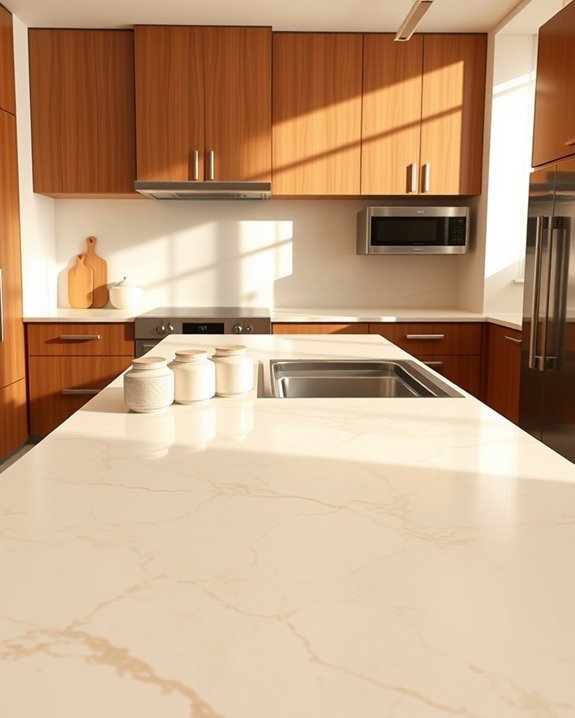 elegant cream quartz countertops