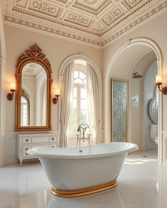 elegant crown molding accents