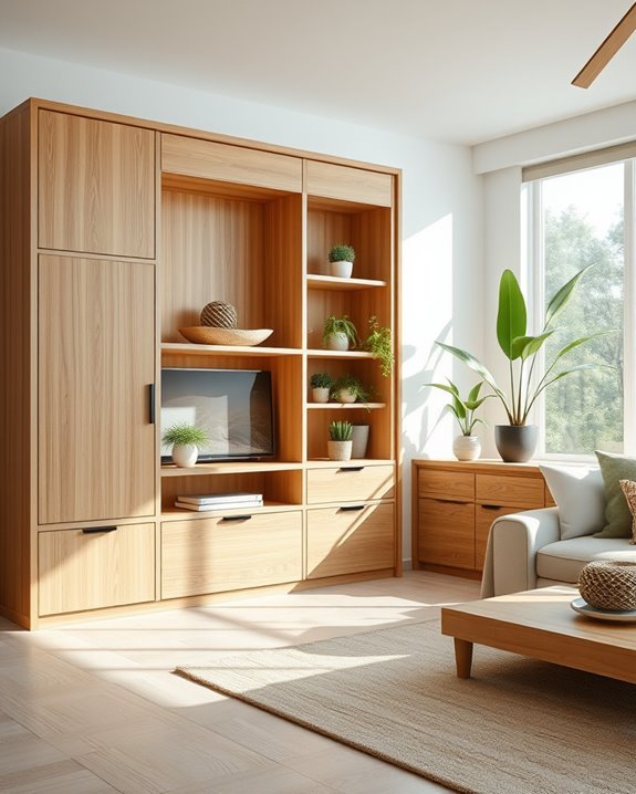 elegant custom bamboo built ins
