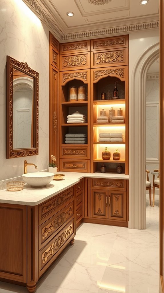 elegant customized bathroom storage