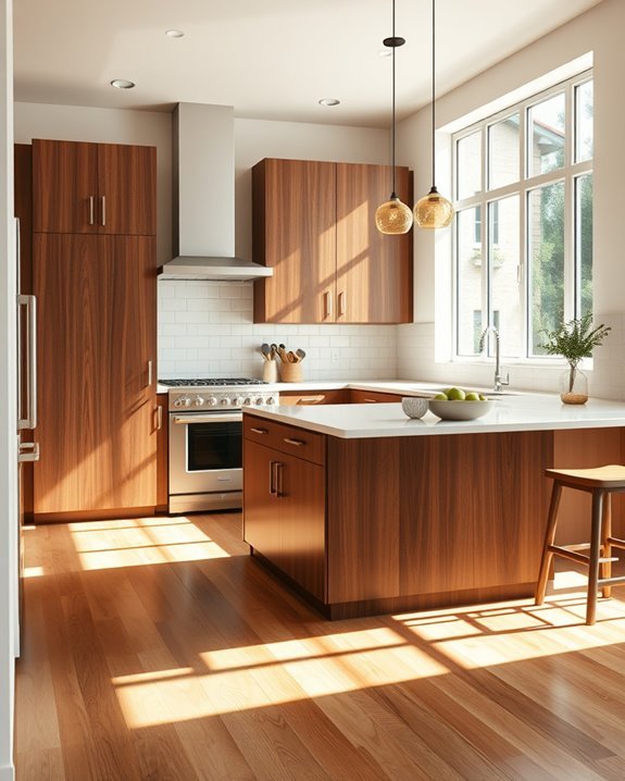 elegant dark walnut cabinetry