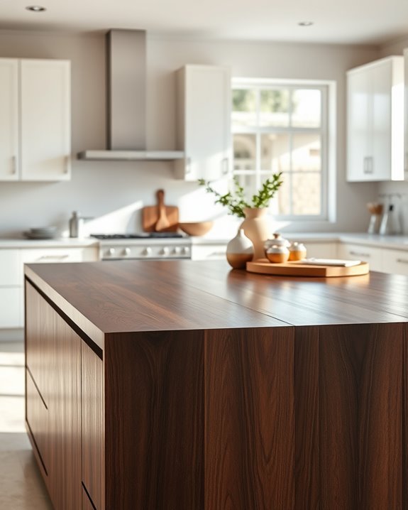 elegant dark walnut island