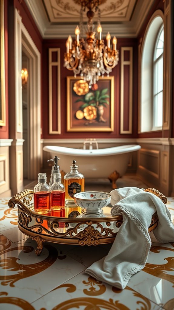 elegant decorative bath trays