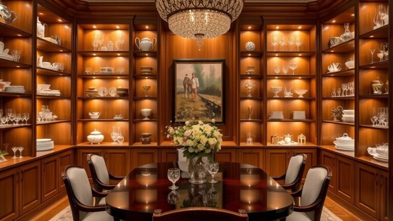 elegant dining room shelves