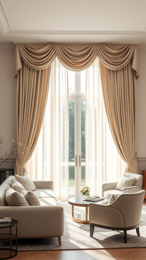 elegant draped curtain valances