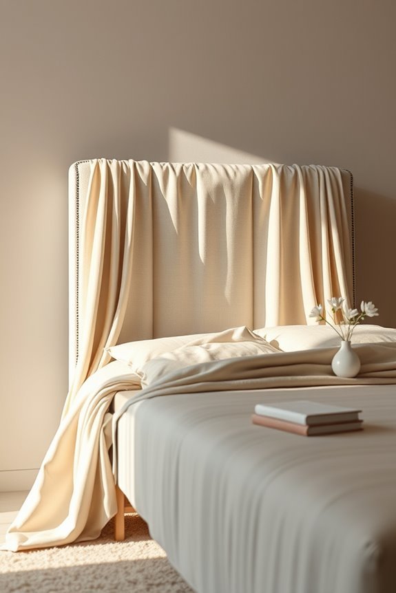 elegant drapery enhances backrest