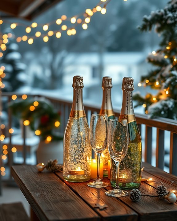 elegant festive champagne display