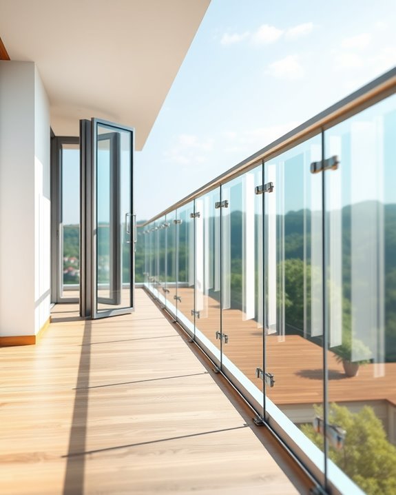 elegant folding glass balustrades
