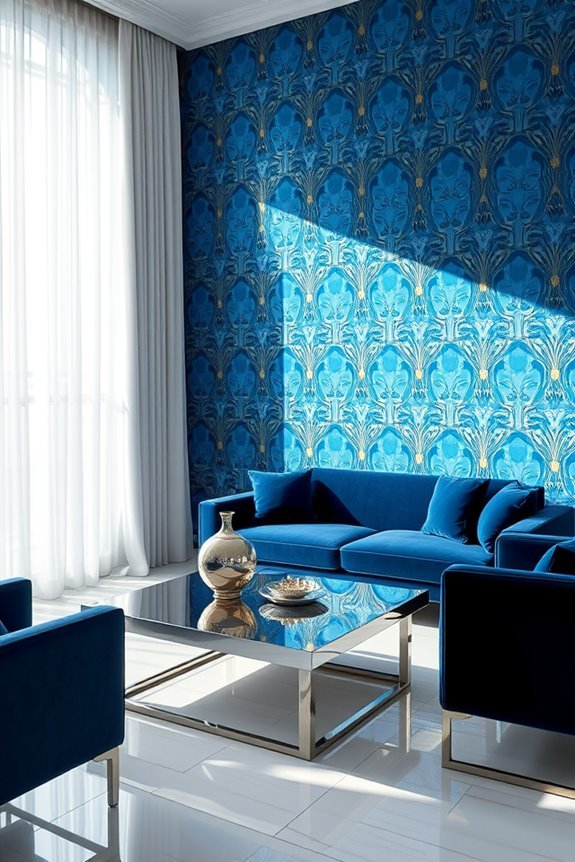 elegant geometric blue wallpaper