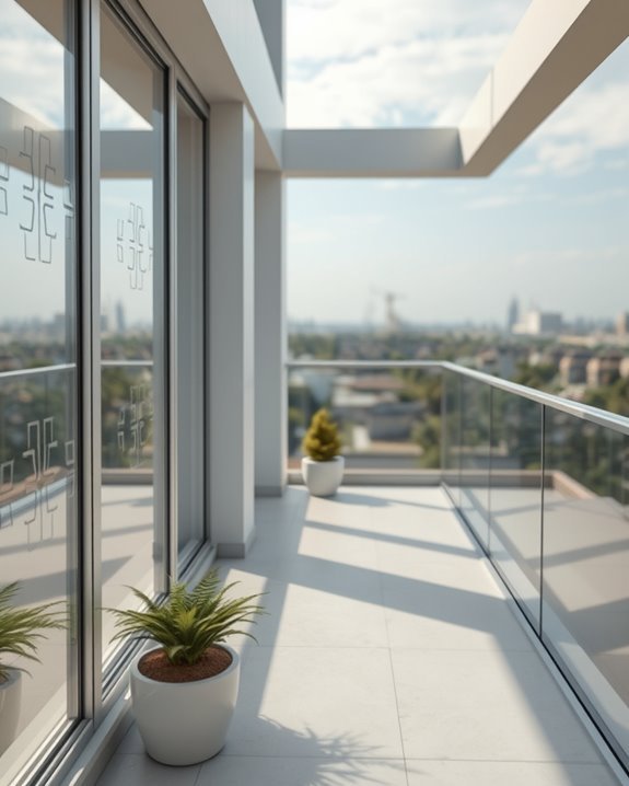 elegant glass balcony panels