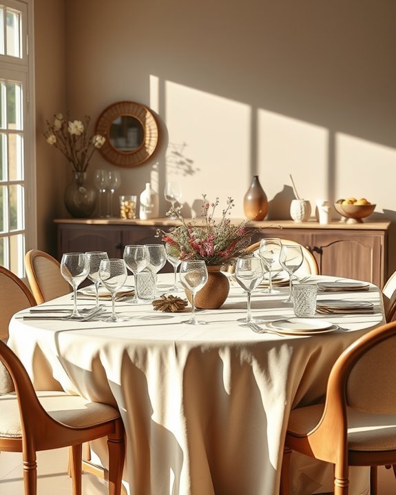 elegant glassware enhances dining